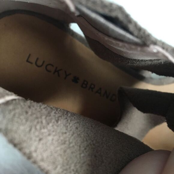 Lucky Brand Tammanee Suede Wedge Sandals Size 10 - Picture 9 of 13